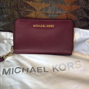 Michael Kors Burgundy Clutch